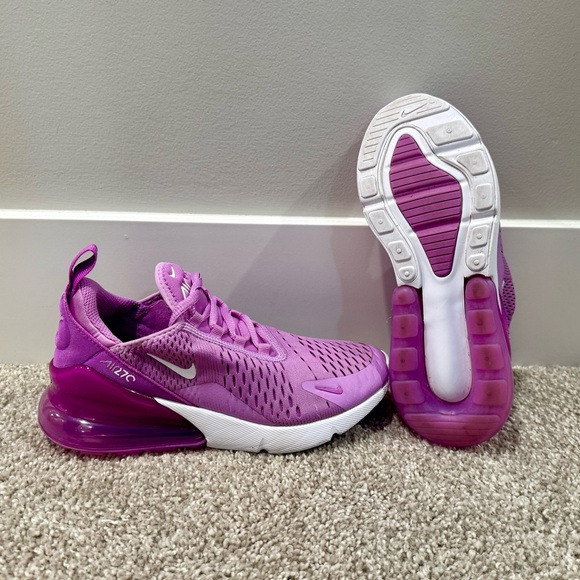 EUC Nike Air Max 270; Rush Fuchsia-White, Girls size 4. - Picture 2 of 6